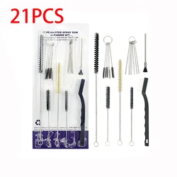 21Pcs Airbrush Paint Spray Gun Nozzle Tip Cleaner Tool Cleaning Brush Set Kit Multi-Purpose Clean Accessories Kit