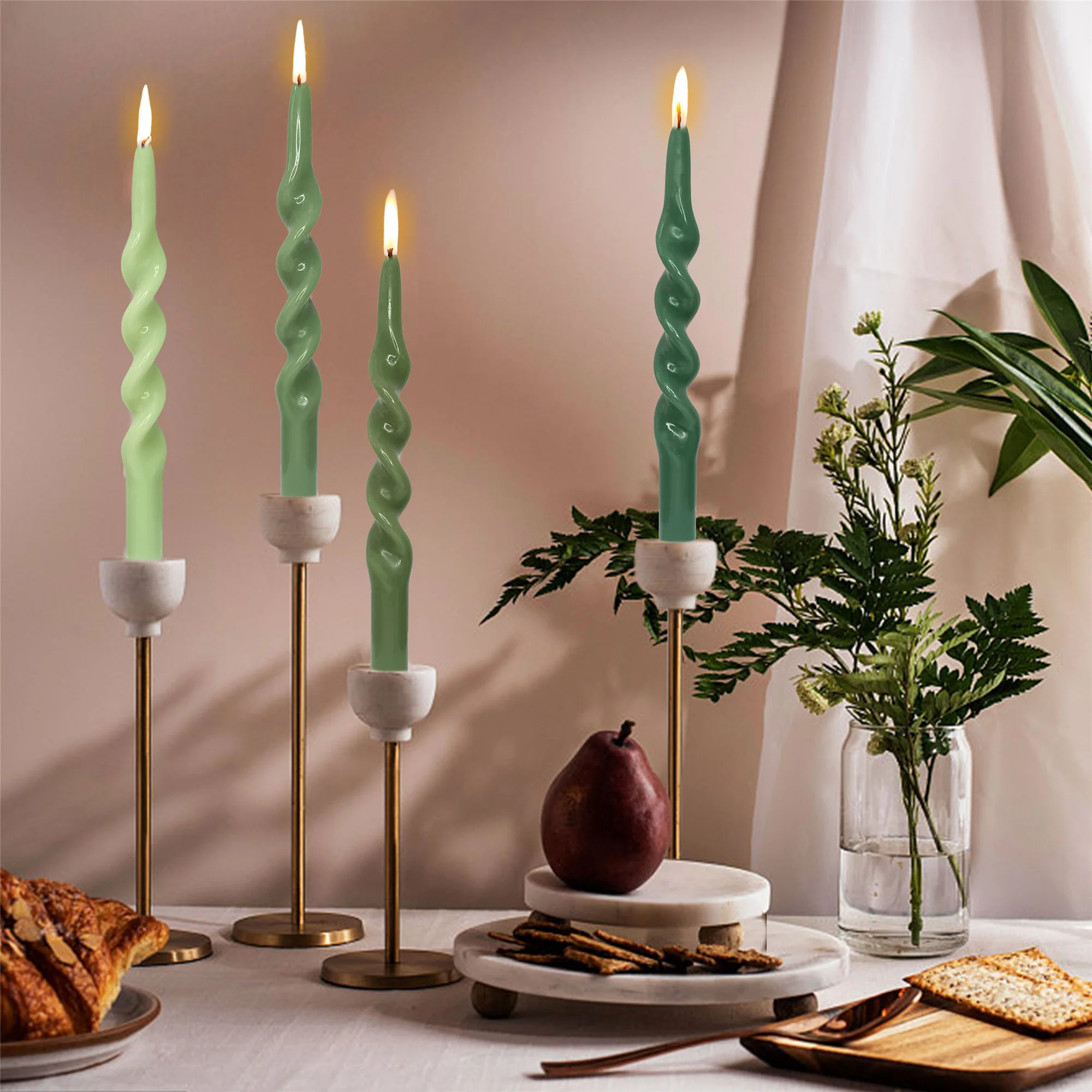 Tall Candy Color Taper Candlestick Wedding Dinner Home Decorative Conical Stick Candle Odorless Long Pole Taper Candles Gift Set