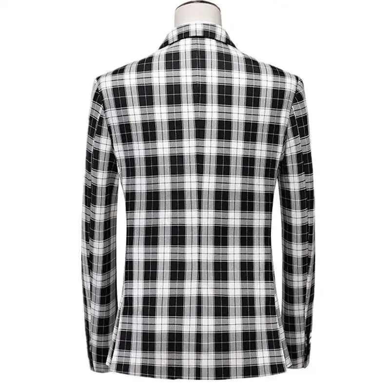 

Стильный мужской костюм в красную полоску в азиатских размерах M-6XL, доступен белый или черный - модная официальная куртка