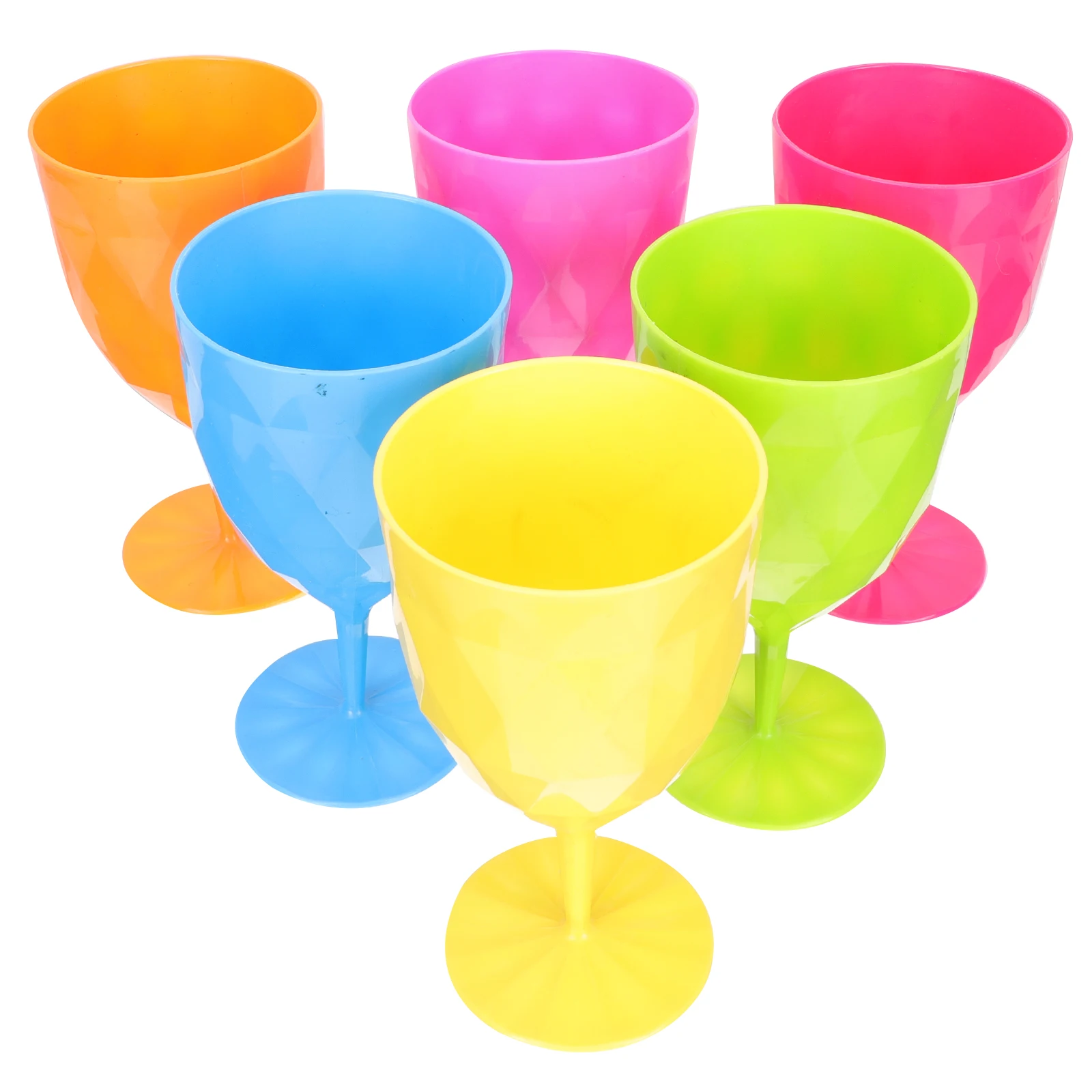 

6 Pcs Beverage Cup Tall Wine Glass Cocktail Glasses Goblets for Party Wedding Plastic