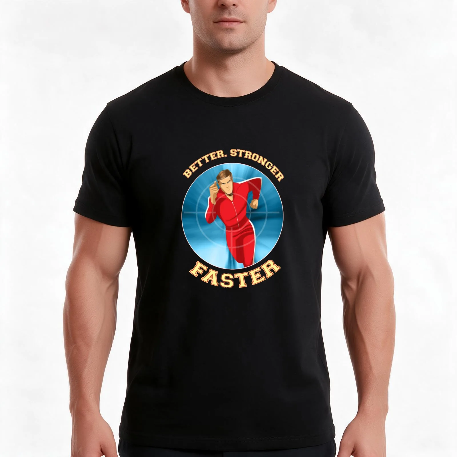 Better ,Stronger ,Faster : Bionic Man T-Shirt Summer Casual Cotton Tee Oversized Streetwear Tops Vintage Graphic Print