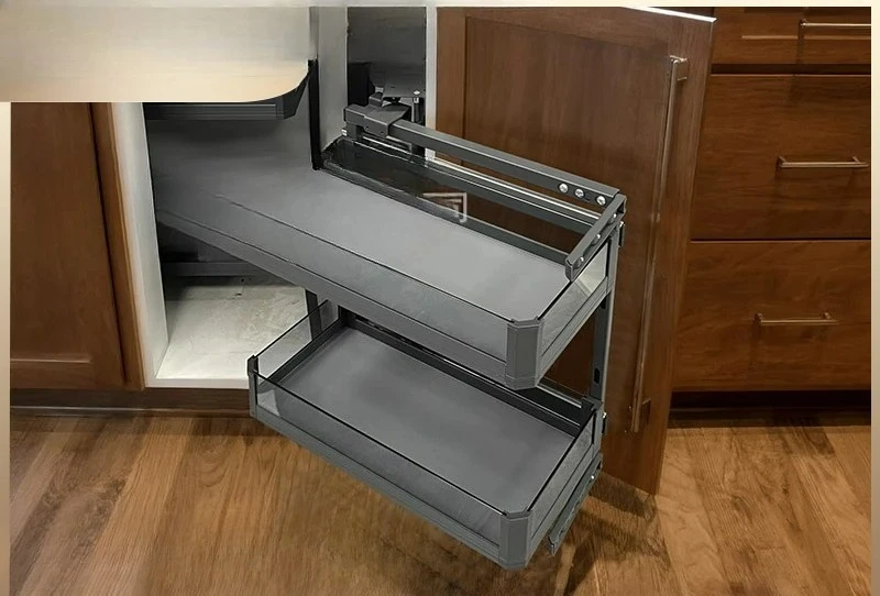Factory Direct 2026 Kitchen cabinets corner basket kitchen fittings blind corner storage basket
