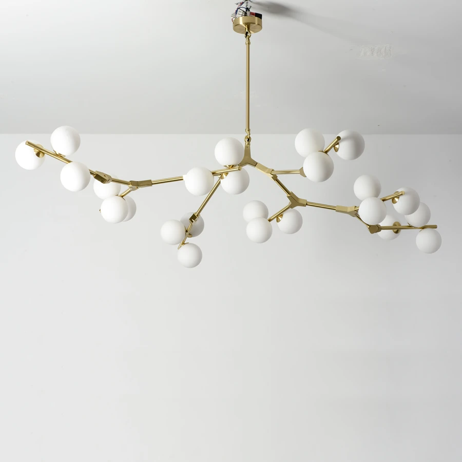 Imagem -04 - Modern Tree Branches Led Chandelier Bolas de Vidro Lâmpadas Pingente Molecular Decoração Sala de Estar Sala de Jantar Quarto Luminárias