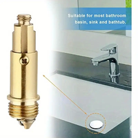 Washbasin drain plug copper spring valve, spring plug bounce valve, brass sink bathroom trash replacement easy to pop out