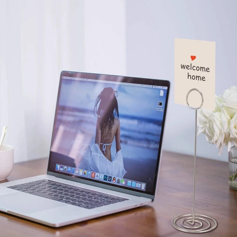 ABXF-15 パック高さ 8.75 インチのテーブル番号ホルダー、プレースカードホルダー、テーブル写真ホルダー、ワイヤーフォトホルダークリップ、メニューメモ