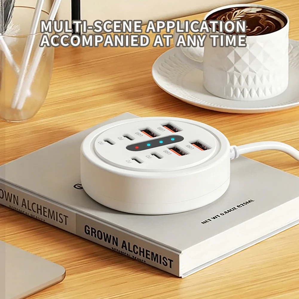 USB-HUB-Ladegerät, 66 W High-Speed-Ausgang, 8-in-1-USB-Ladegerät, Multi-Port-USB-Dockingstation, Plug-Play-Multifunktions-Dockingstation