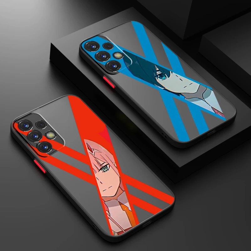 D-Darling In The Franxx Art Anime Frosted Translucent For Samsung Galaxy S24 S23 S22 S21 S20 FE S10 S9 S8 Plus Ultra Pro 5G