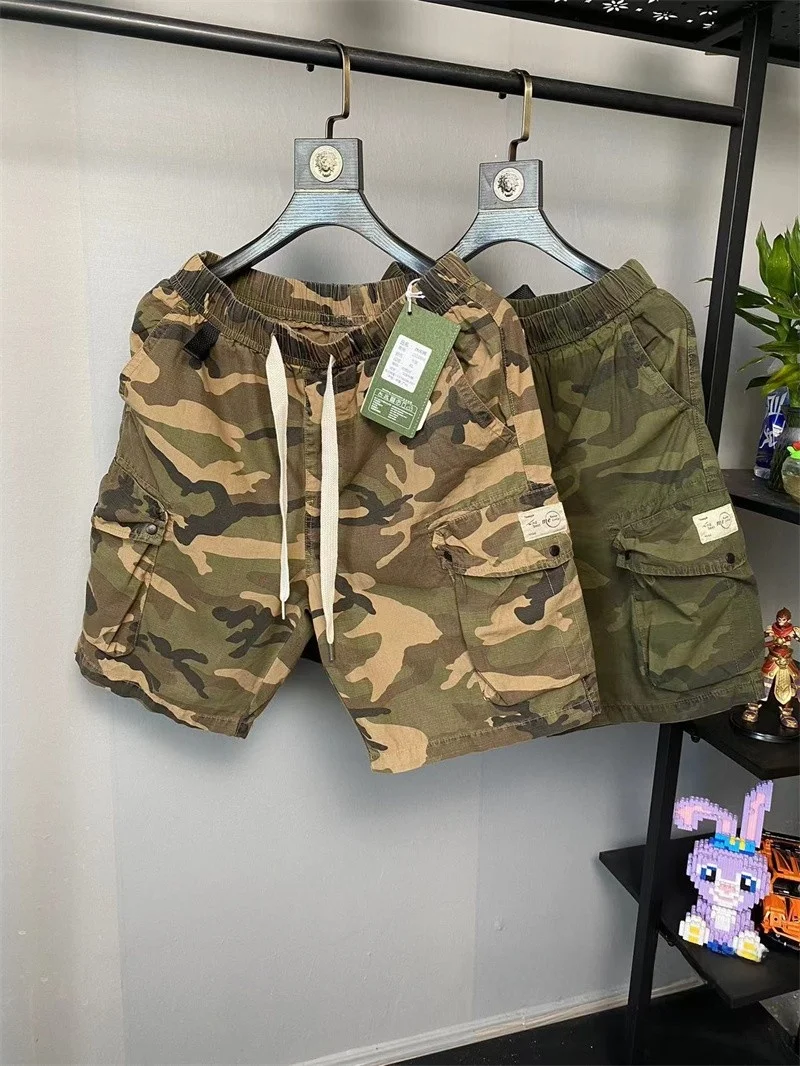 

Камуфляжная рабочая одежда из чистого хлопка, мужская летняя американская ретро повседневная модная пятиэтажная рабочая одежда, молодежная активная одежда