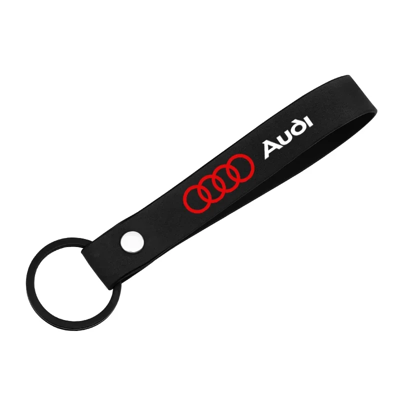 Car Tire Wheel Valve Caps Cover + Suede Car Key Chain Ring Keychain For Audi A3 A4 A5 A6 A7 A8 S3 S4 Q2 Q3 Q5 Q7 Accessories