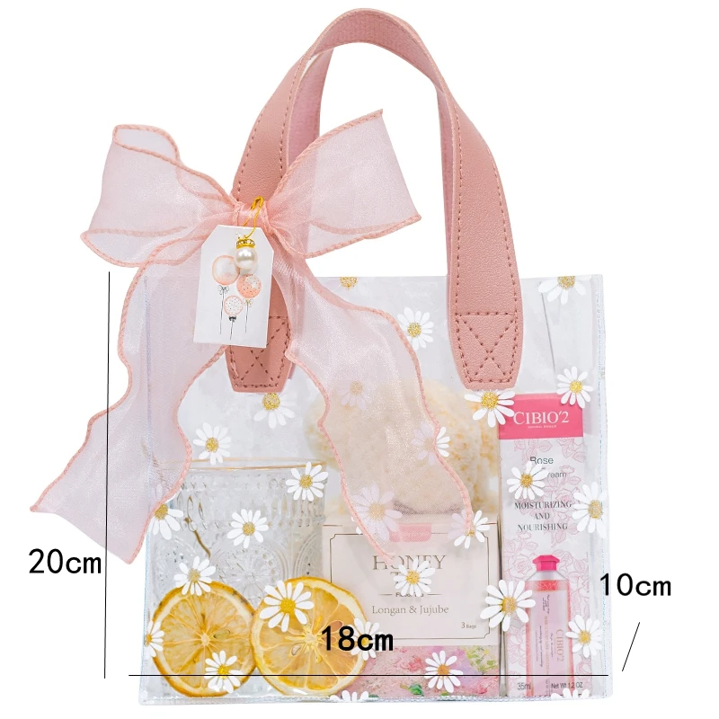 1PC Daisy Handbag Gift Bag Wedding Favors Candy Box Eid Mubarak Portable Candy Gift Small Box Basket Jewelry Packaging Bags