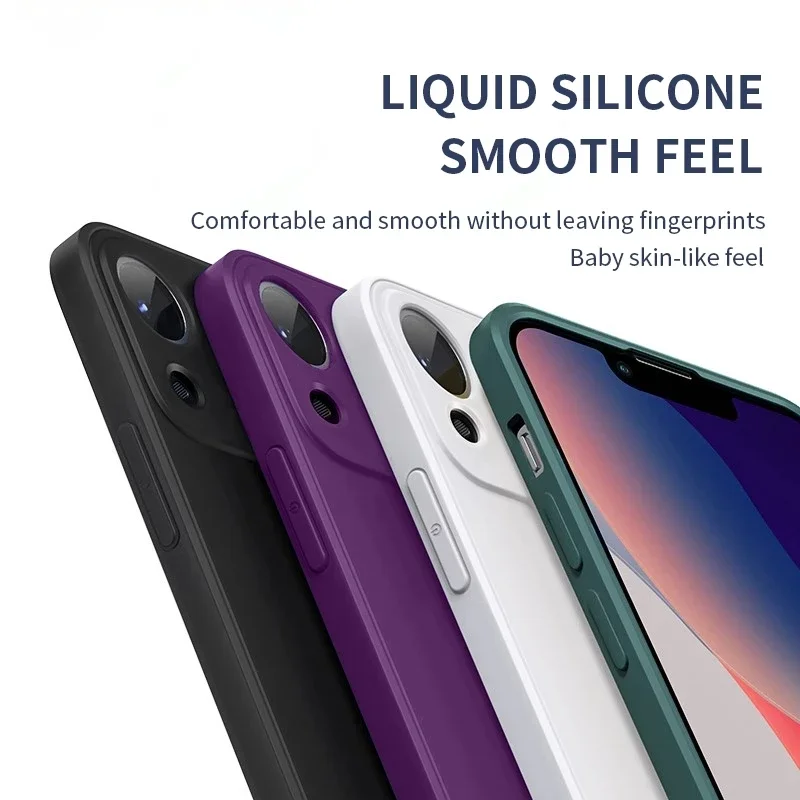 Soft  Liquid  Silicone Case For iPhone 15 14 11 13 12 Pro Max Mini Plus X XR XS Max 7 8 SE 2022 Protective Back Cover