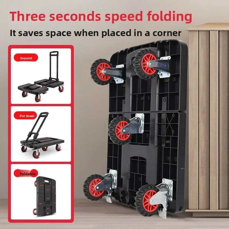 Stable Baoyu, outdoor camper, family truck shopping cart with brake wheel folding trolley trailer