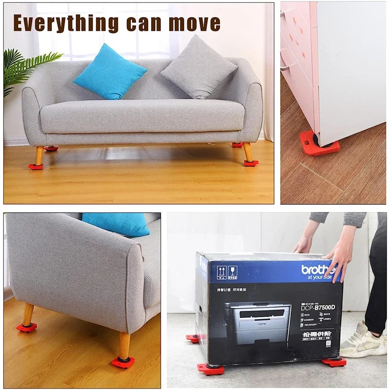 Heavy Furniture Casters Moves Furniture Tool Transport Shifter Moving Wheel Slider Remover Furniture Mover Lifting Roller Wheel