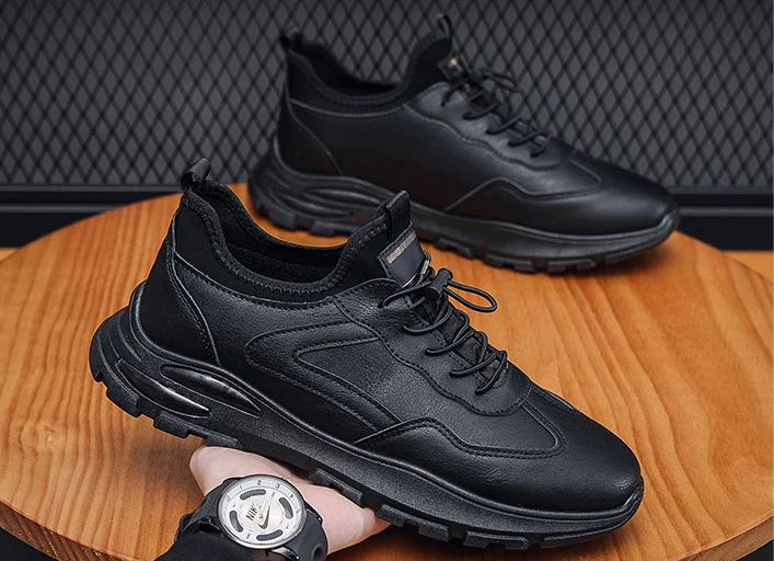 Black chef shoes men's versatile, non slip, lightweight sports shoes