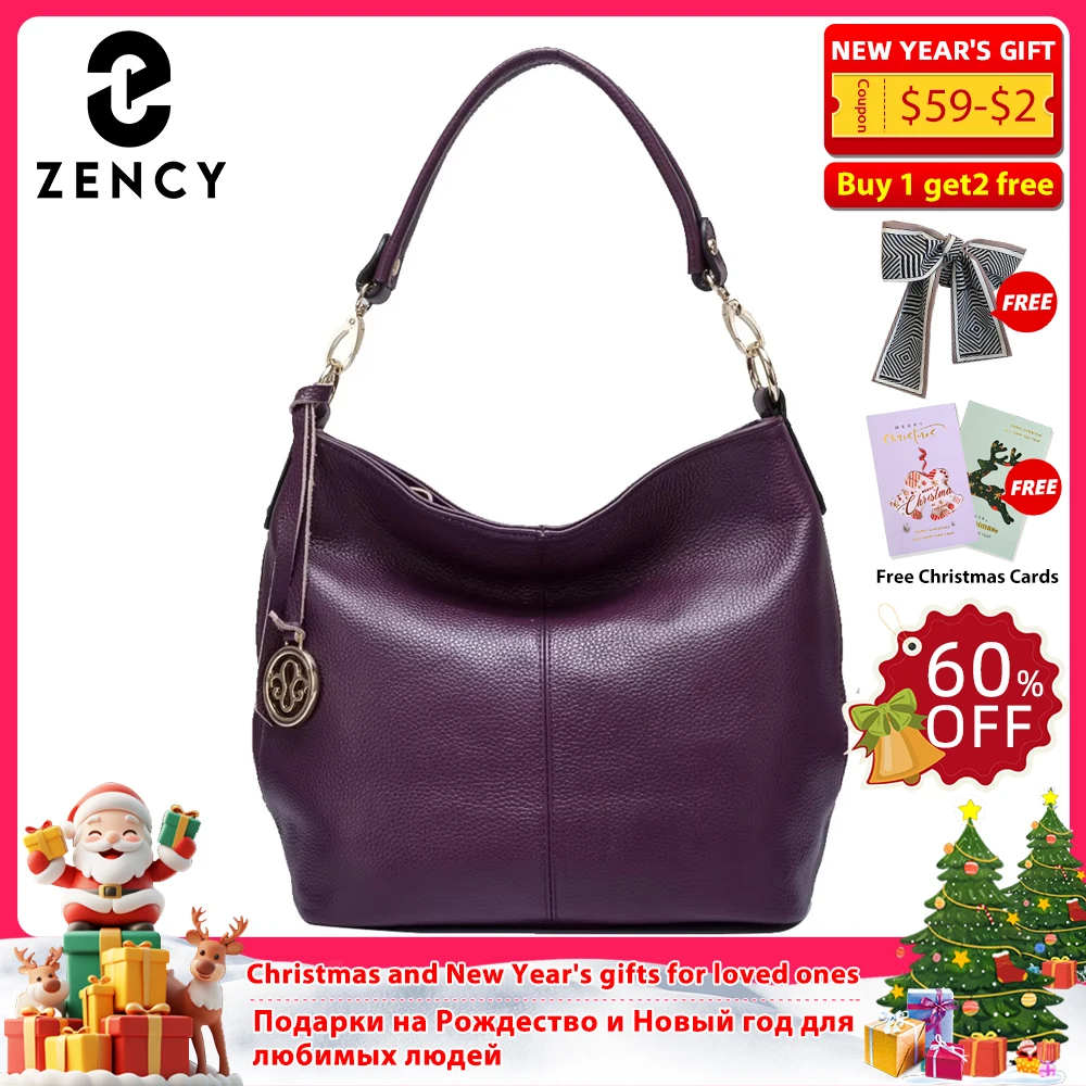 Genuine Leather Purple Shoulder Bag for Women - Elegant Crossbody