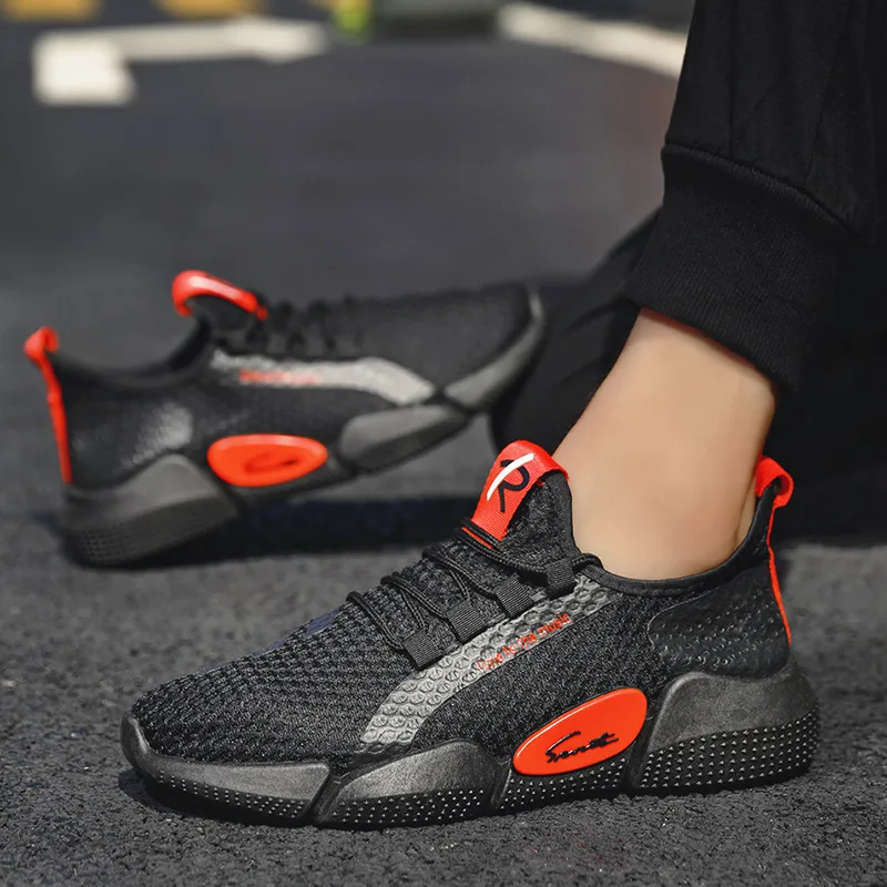 Men's Casual Shoes  Summer New Korean Style Comfortable Fashionable Sports Shoes Breathable Laced round Toe Rubber Outsole