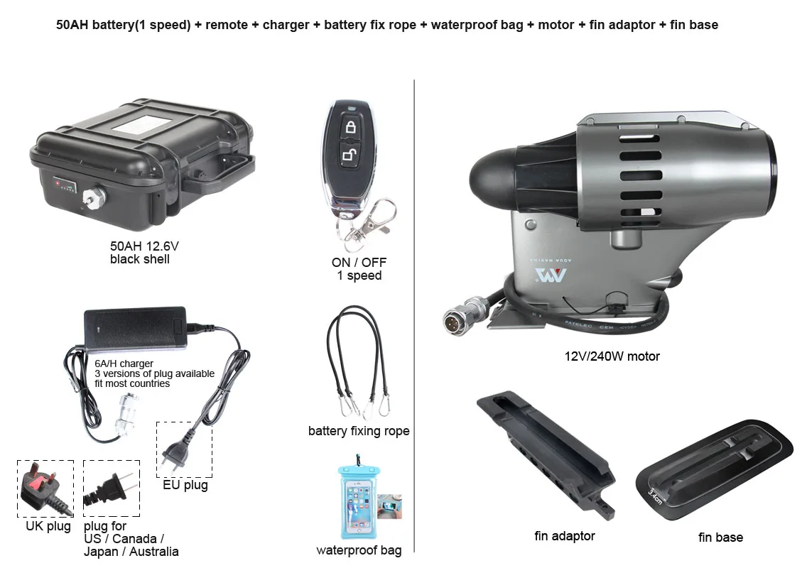 アクアマリーナbluedrive電源フィン12vバッテリー電気フィンスタンド 