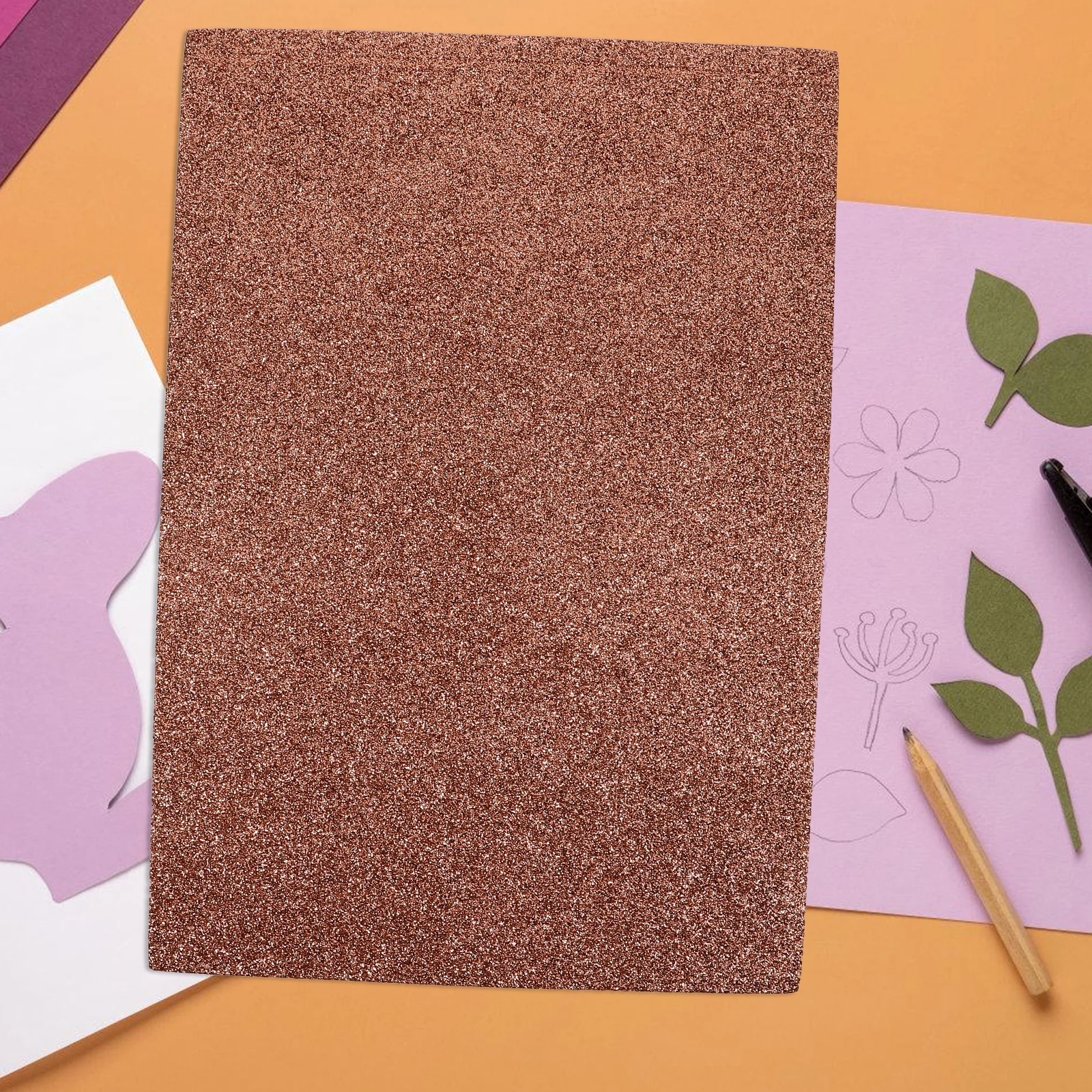 

10pcs Glitter Foam Sheets Brown Color Craft Paper Non Adhesive Foam Sheet for DIY Origami Scrapbooking Stamping Decorations