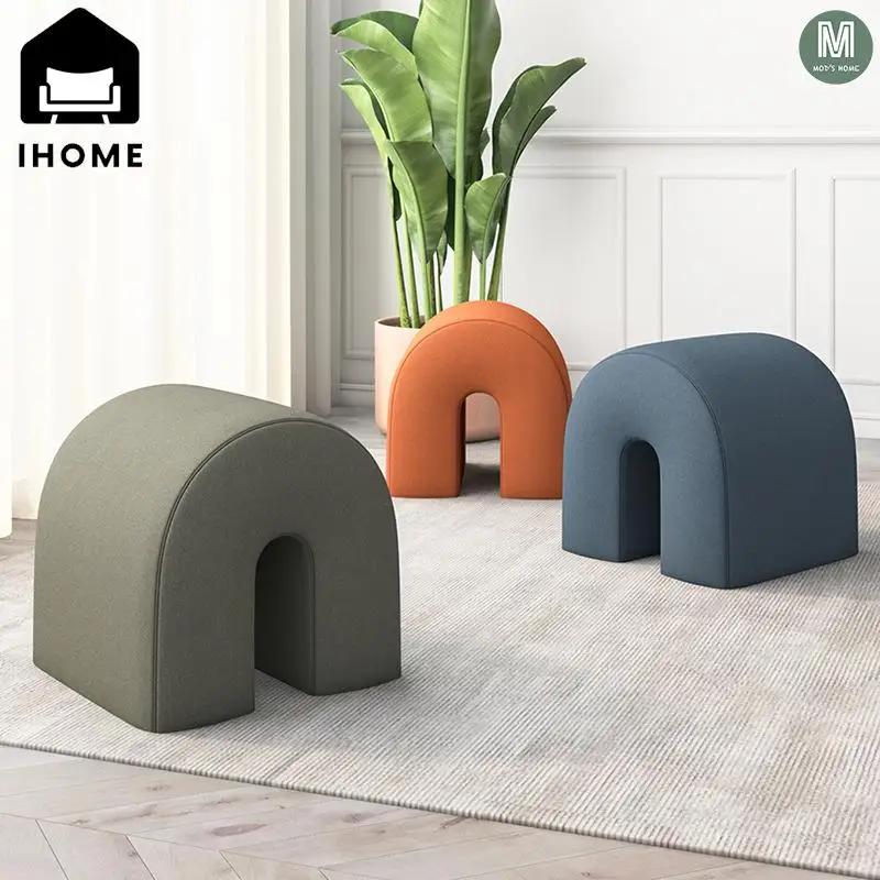 IHOME Nordic Makeup Stool Ins Door Change Shoe Stool Home Minimalist Long Sofa Stool Entry Creative Low Stool Net Red New 2024