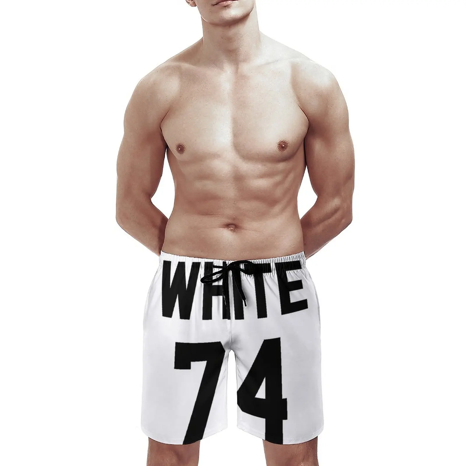 Weiß 74 männer Badehose Sport Shorts Strand Trunks Surfen Taschen Und Mesh Futter Kaiser Chiefs Andrew Weiß Whitey leeds