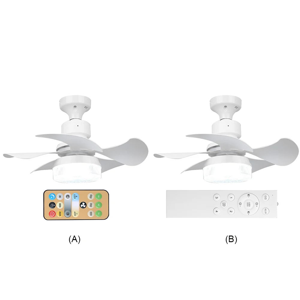 Low Profile Ceiling Fan Light 5 Blades Modern Ceiling Fan with LED Light 3 Colors Dimmable 3 Speeds for Kitchen Bedroom Balcony