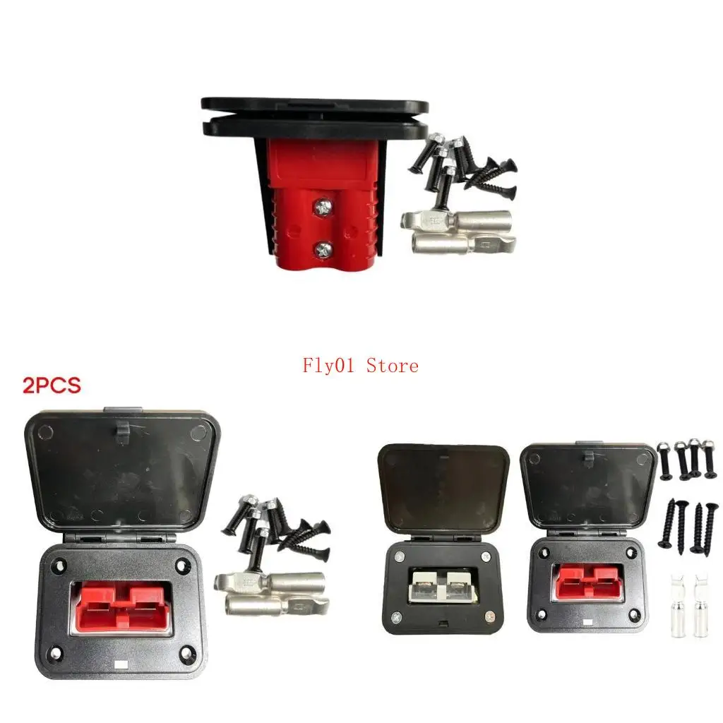 Plug Flush Mount Bracket Panel Cover Charging Battery Connector 120A 2pin Compatible For Caravan Boat Truck Accessories
