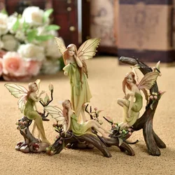 Nordic Cute Girls Resin Elf Angel Ornaments Home Room Furnishing Decoration Crafts Office Desk Fairy Statue Accessories Decor