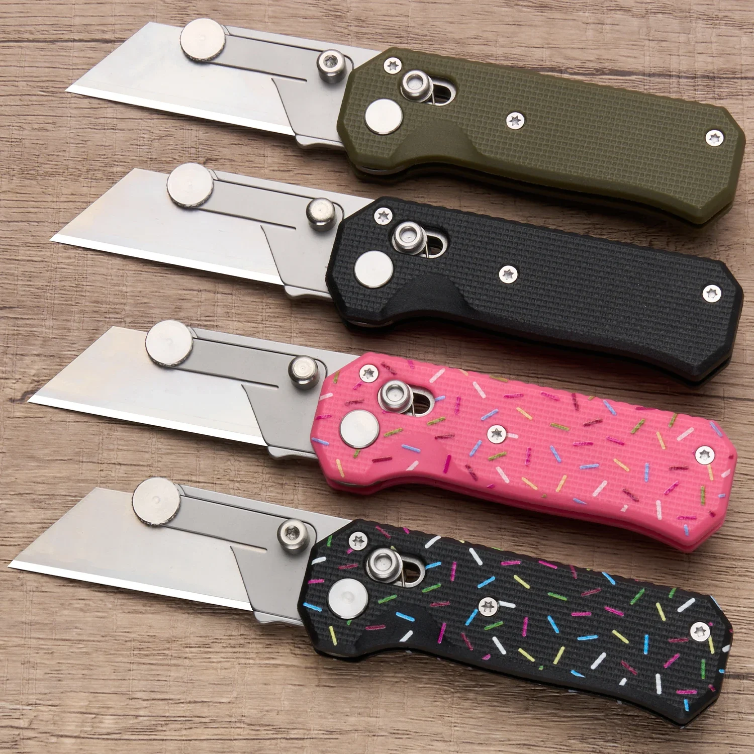 סכין מתקפלת ניידת עם ידית G10 מפלדת 420 חדשה לשנת 2026, קשיחות גבוהה, פתיחה עם להב, קופסת מתנה