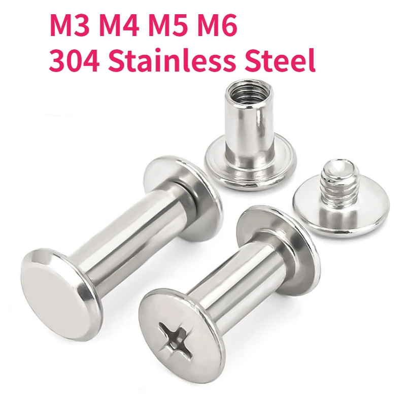 M3 M4 M5 M6 304 Stainless Steel Leather Bag Belt Photo Scrapbook Album Book Post Binding Screw Chicago Screw Nail Rivet Bolt