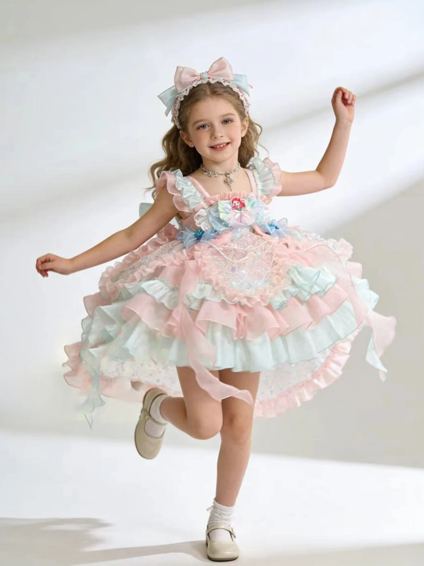 mermaid-princ-dr-children's-summer-dr-girl's-ceremony-dr-soft-comfortable-cotton-polyester-fabric-ort-skirt