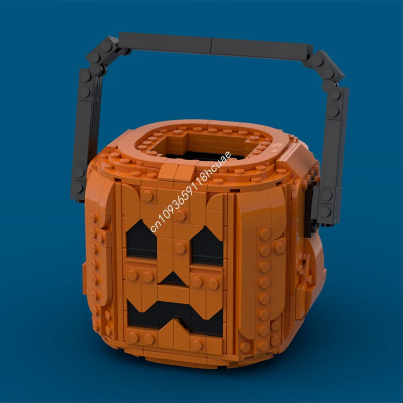 

573 шт. MOC Хэллоуин Тыква Ведро Подставка для карандашей Сезонная модель Строительные блоки Кирпич Дети Сборка ремесленных игрушек Рождественские подарки