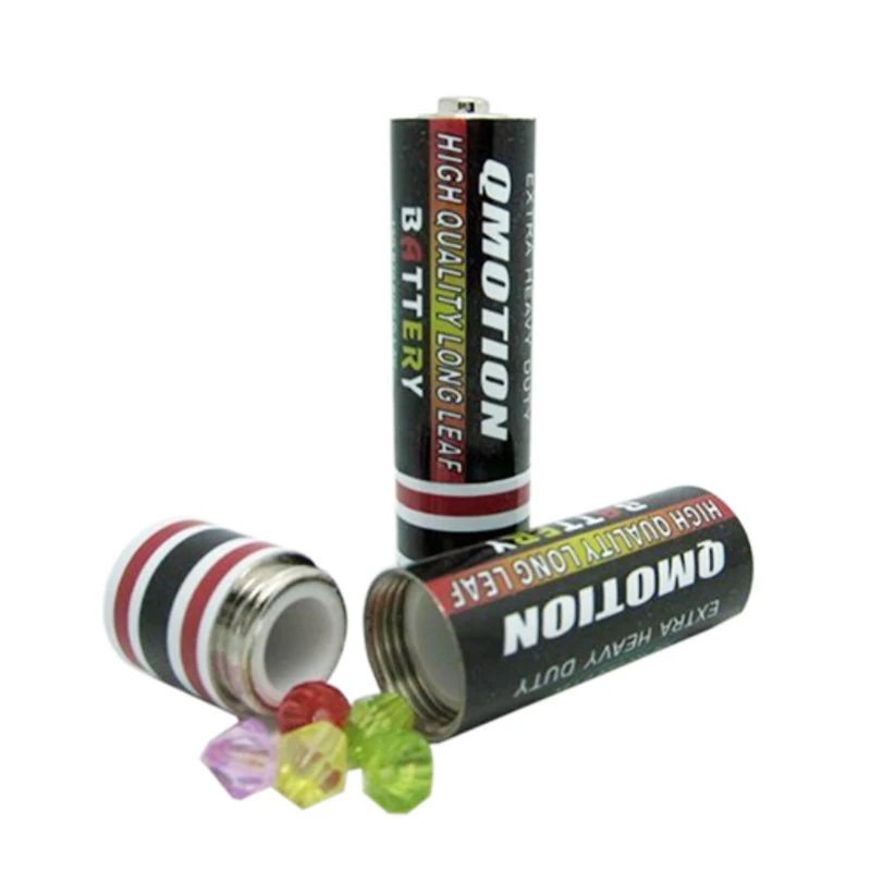 1PC Creative Hidden Container Case Secret Stash Diversion Safe AA Battery Storage Pill Box 5.2cm * 1.4cm