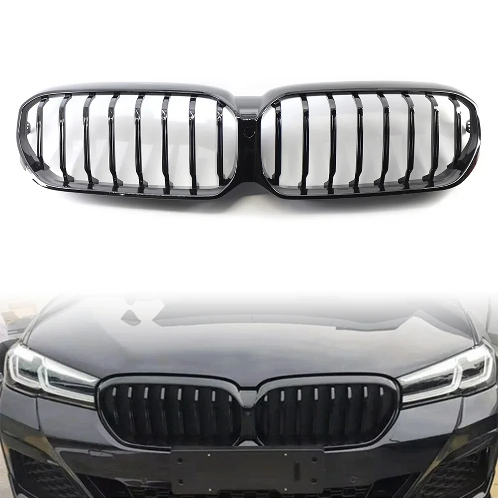 

For BMW G30 G31 LCI 2021 2022 Front Bumper Kidney Grille Gloss Black ABS Racing Grills Replacement Car Accessories