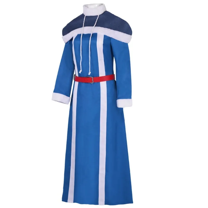 Anime Juvia Lockser Cosplay 100 Years Costume Blue Uniform Hat Shawl Long Dress Winter Warm Clothes Role Play Outfit for Women view 2