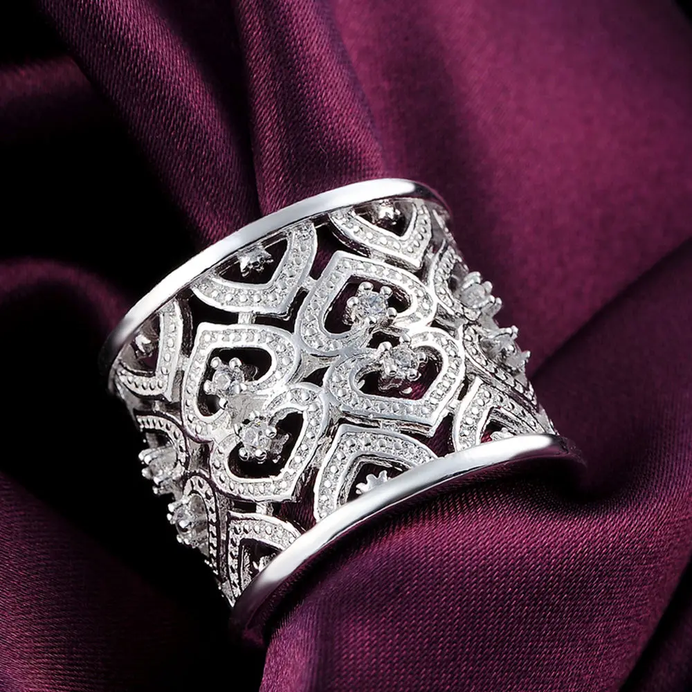 925 Sterling Silver Zirconia Luxury Heart Ring For Women Fashion Jewelry Charm Grace Noble Wedding Accessories view 2