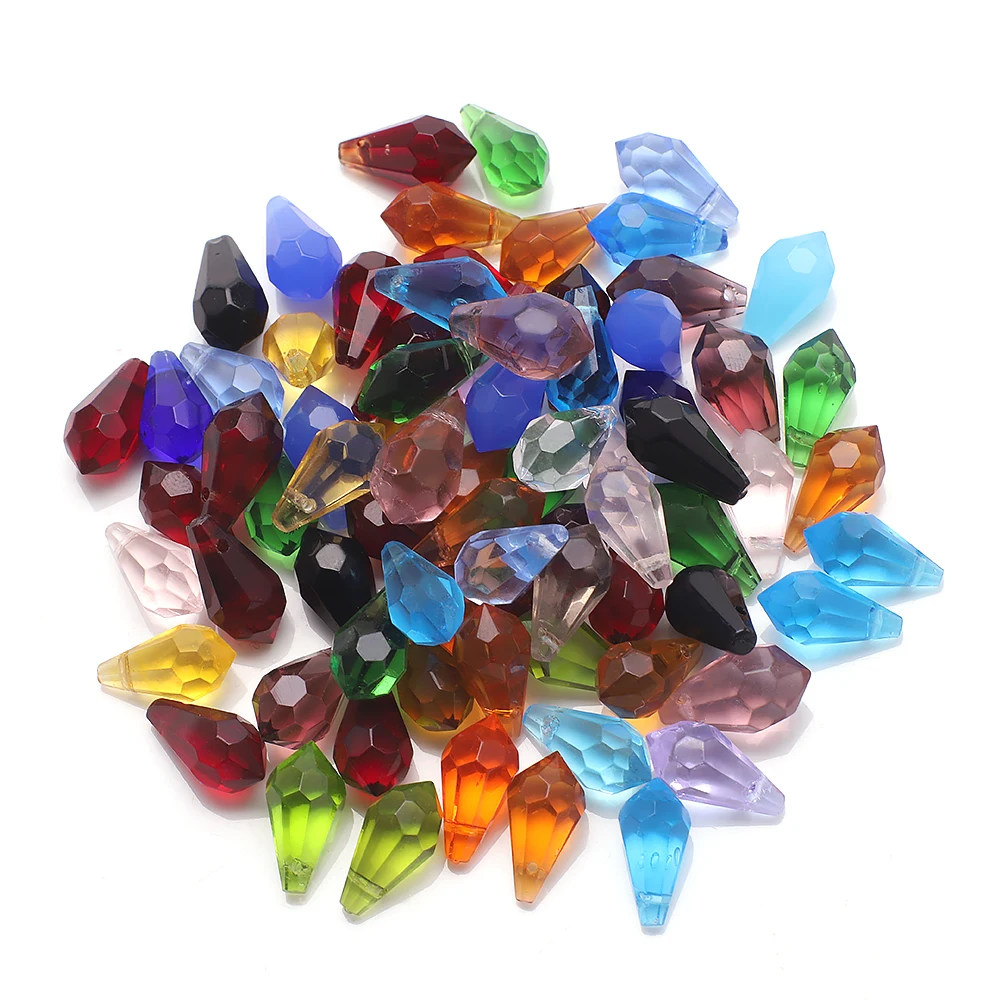 Mixed Color & Size Faceted Crystal Glass Irregular Loose Beads For Kids DIY Making Charms Earing Necklace Jewelry Accessories