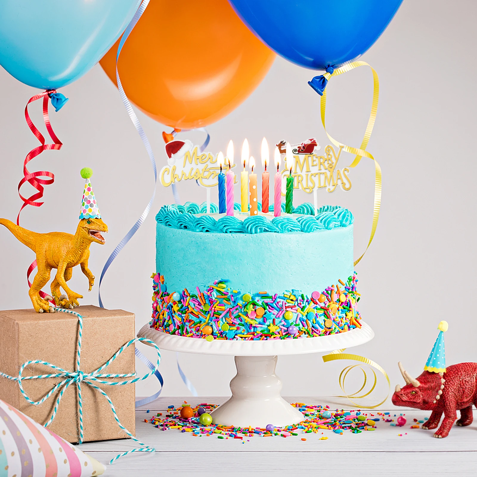 

4 pcs Crafted Acrylic Cake Adornments Christmas Party Props Beautiful Cake Supplies Food Grade Material Light Weight Small Size