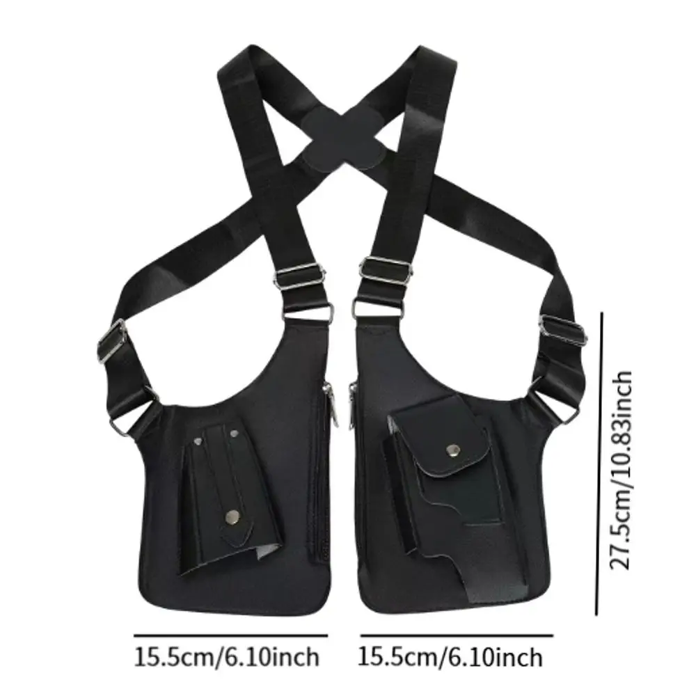 مكافحة سرقة تحت الإبط حزام المحفظة جيب خمر أكسفورد القماش الكتف تسخير حقيبة مخفية جيب المحمولة مزدوجة الكتف الحقيبة #6