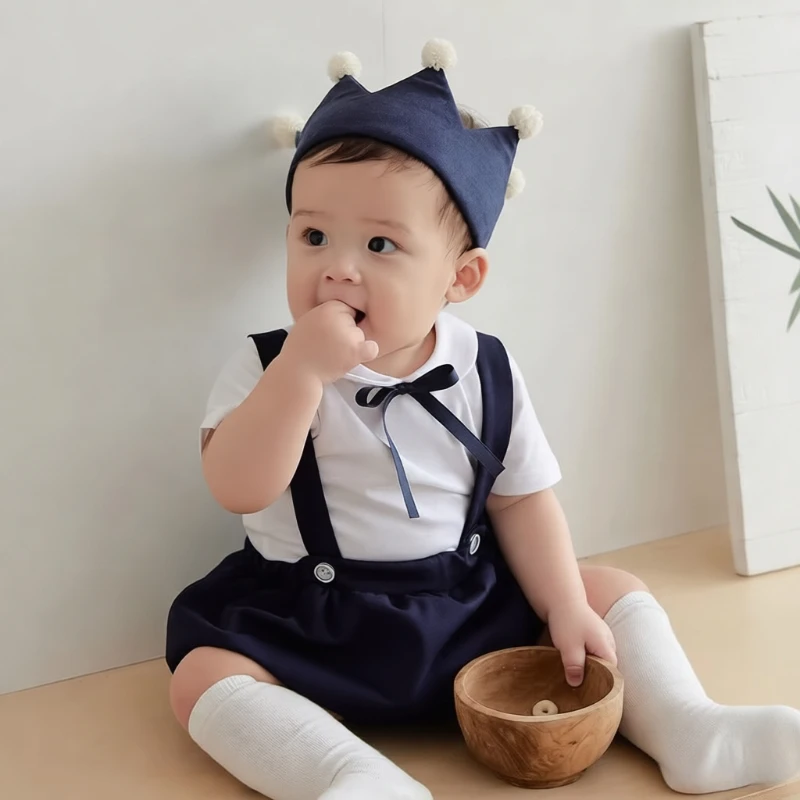 Toddler Boys Outfit Summer New Arrival Baby Suspenders Shorts Infant Breeches Unisex 0-24M Soft Cotton Casual Set Photoshoot