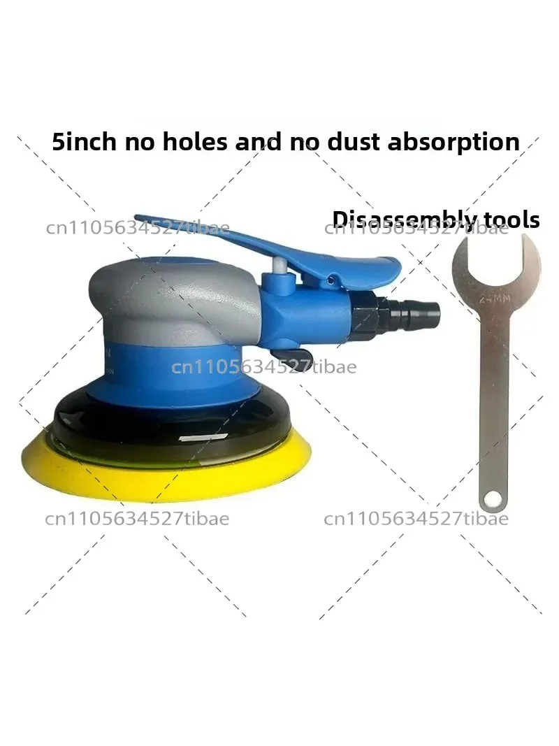 6 Inch Air Sander Pneumatic Grinder Brushless Polisher Car Paint Dry Sanding Waxing Tool with 5 Heads