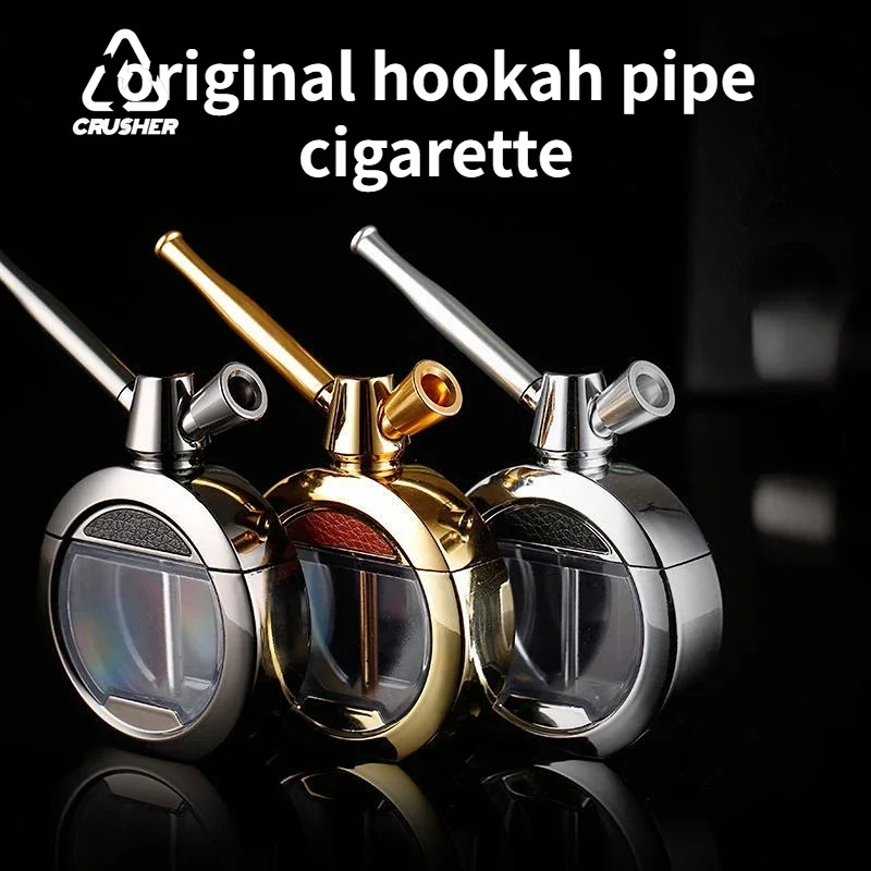 CRUSHER Double Filter Water Smoking Pipe High Qulity Zinc Alloy Hookah Set Men and Women Use Dry Herb Grass Tobacco Pipes Kit