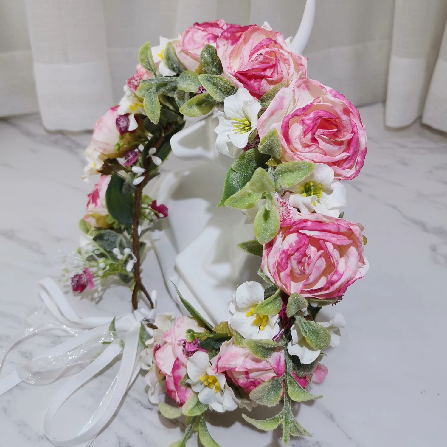 Vestido de boda con corona de flores para mujer, accesorios para el cabello, diadema nupcial, uds, guirnalda Floral, 6 tocado de Adorno