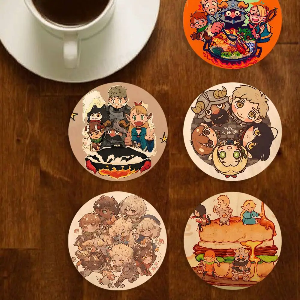 

D-Delicious in D-Dungeon Anime Round Wooden Coasters For Cute Design Suitable for Drinks Tea,Coffee Home Gift Choice Holidays