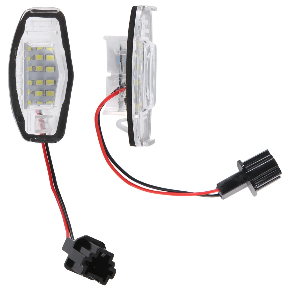 Luz Led para matrícula de coche, lámpara para Honda Civic, Honda Accord, color negro, 2 piezas