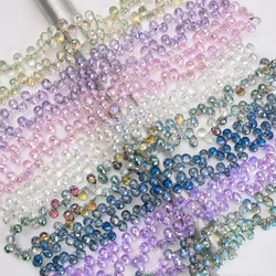 20PCS AB Color Faceted Glass Beads 6*7mm Shiny Crystal Strawberry Beads for Jewelry Making Supplies Bracelet Earrings Accesssory