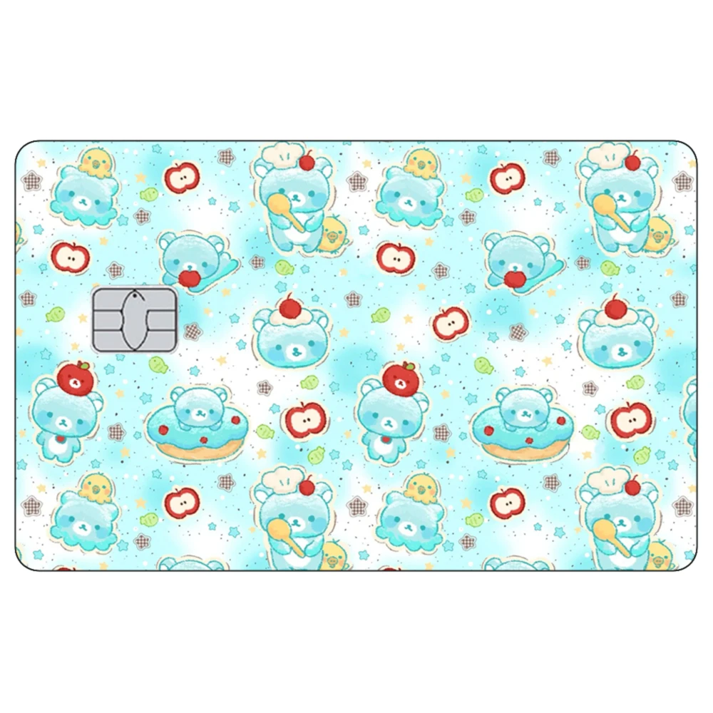 ملصقات غير لامعة لبطاقة الائتمان الكرتونية من Rilakkuma وKiiroitori لمجموعة VISA JCB و Mastercard Beautify Decorate Girl