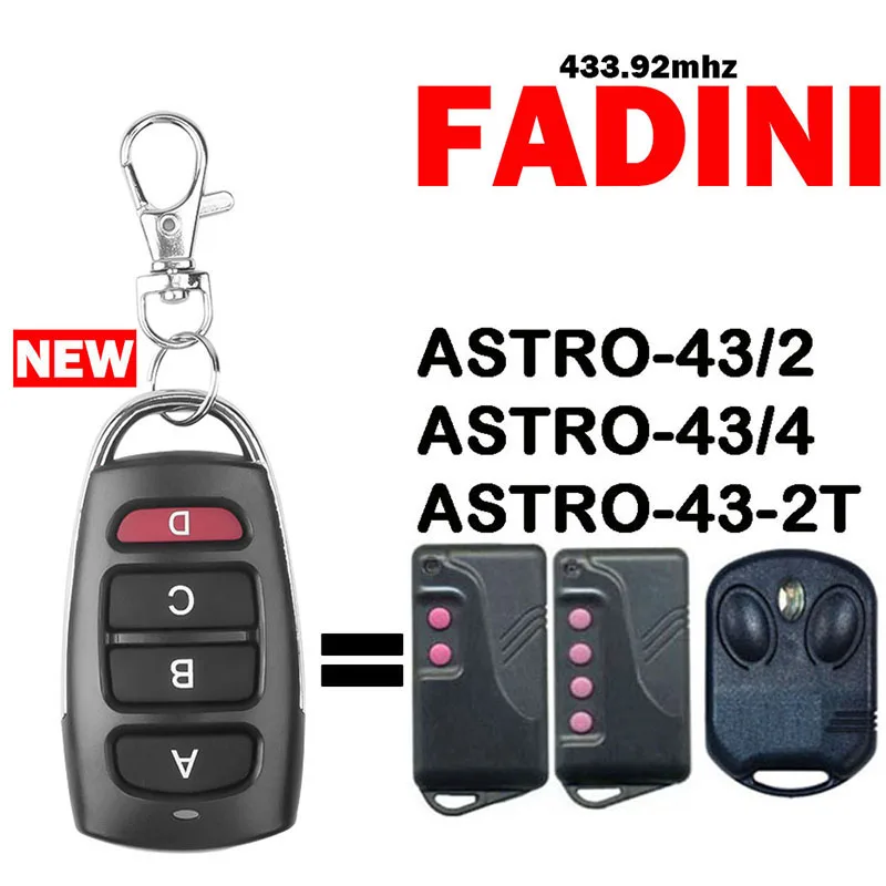 

Remote Control For FADINI ASTRO-43/2 ASTRO-43/4 ASTRO-43-2T Garage Door Controls Opener 433MHz Fixed Code Key Duplicator