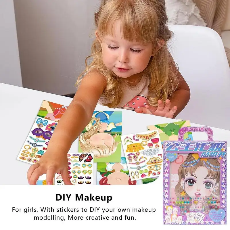 Princess Make A Face Stickers Cartoon Make A Face Stickers adesivi per il viso fai da te per bambini Cartoon crea un adesivi per il viso arti carine e