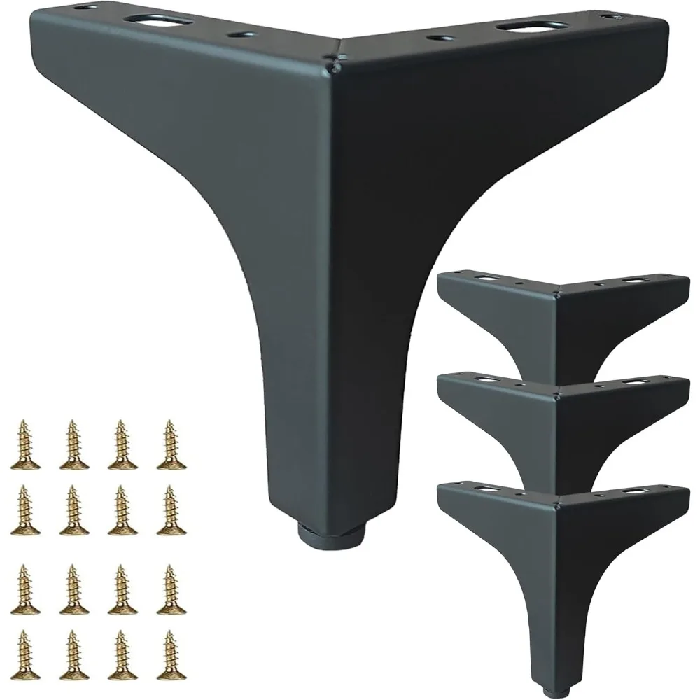 

4 Pack 4 Matte Black Metal Furniture Legs, 1.4mm Thickness Metal Cabinet Feet(Black)