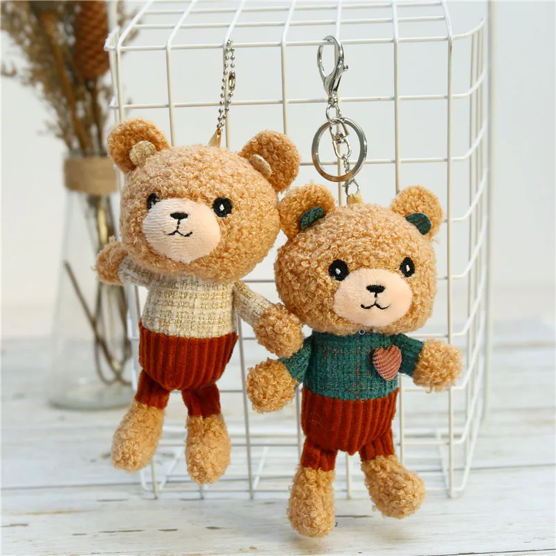 Porte-clés ours en peluche pour fille, pendentif petit ours en peluche, accessoires de sac à dos, doux au beurre, cadeau d'anniversaire, mignon, Kawaii, nouveau